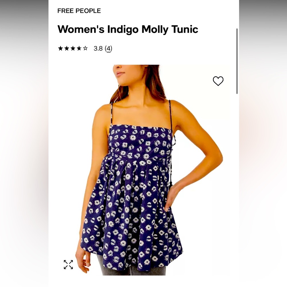 Free People women’s indigo Molly tunic top XS NWOT